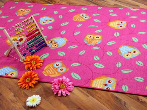 Snapstyle Kinder Spielteppich Eule Lila Pink Rosain 24 Größen