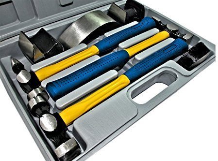 BES Kit Riparazione Auto 7 Pezzi, Martelli e Tassi in Valigetta, Manico Sagomato, 0.07 kg