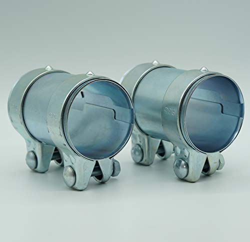 2 Stück Auspuff Rohrverbinder/Klemmschelle/Doppelschelle Ø 60 x 125 mm