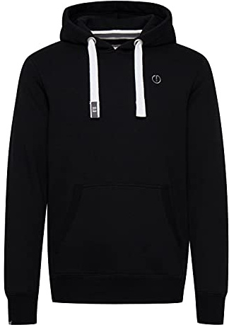 SOLID SDBennHood Herren Kapuzenpullover Hoodie Pullover mit Kapuze Kordelzug Kängurutasche Rippbündchen Label-Details Baumwollmischung Regular fit, Größe:XL, Farbe:Black (9000)
