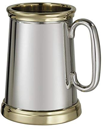 Wentworth Pewter Wortley X Range schwerer Krug aus Zinn und Messing, 1 Pint