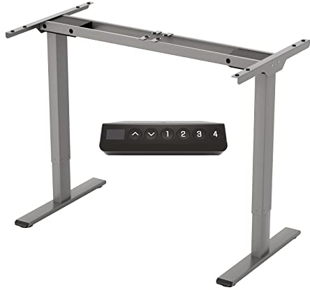 FlexiSpot Höhenverstellbarer Schreibtisch Gestell, Elektrisch Tischbeine mit 2 Motoren & 4 Speicherfunktionen, höhenverstellbares Tischgestell, Grau