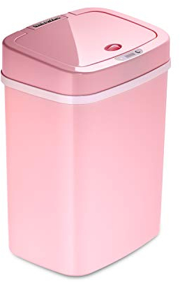 Ninestars DZT-12-5PK Bedroom or Bathroom Automatic Touchless Infrared Motion Sensor Trash Can, ABS Plastic (Rectangular, Pink) Trashcan, 3 Gal 1 Count (Pack of 1)