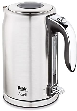 Fakir 4005001 Adell – Wasserkocher aus Edelstahl I Wasserkocher 1,7 Liter I,Langlebiger Wasserkocher für für die Küche I Leiser Wasserkocher I Einweihungs-Geschenk I Küchenzubehör I Silber