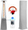 BU-KO Outdoor Patio Gas Heater | Garden, Camp, BBQ Parties | Stainless Steel Pyramid Style 13kw Propane Burner | Portable Wheels, Regulator & Hose | LPG Warm Heating Fire & Water Proof Cover Included