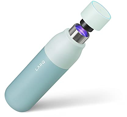 LARQ Bottle PureVis 500ml - Bouteille d’eau auto-nettoyante et isotherme en acier inoxydable avec purificateur UV et design primé | Réutilisable et pratique pour les voyages, Seaside Mint