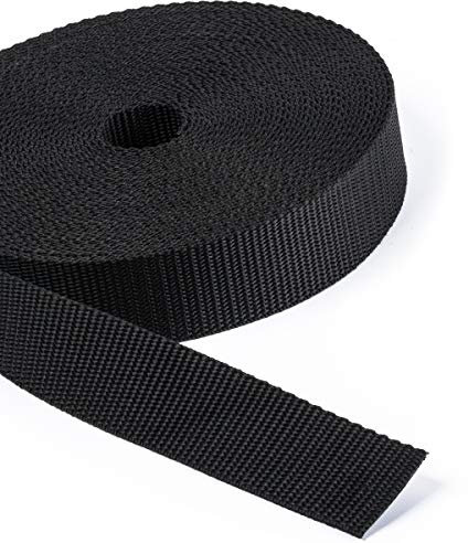 5 Meter PP-Gurtband, Taschenband, Taschengurt - schwarz - 1,6mm stark, 30mm breit