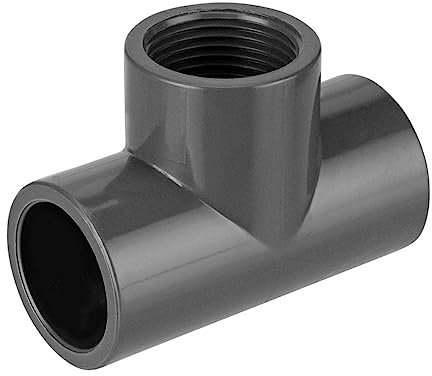 REKUBIK PVC-U T-Stück 90° Klebemuffe x Innengewinde Größe 50mm x 1 1/2 IG x 50mm