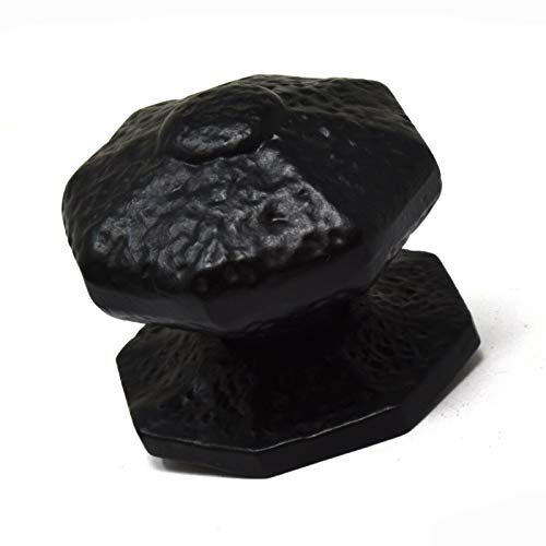 Haven Heritage Octagonal Centre Door KNOB Premium Black Antique CAST Iron INC FIXINGS