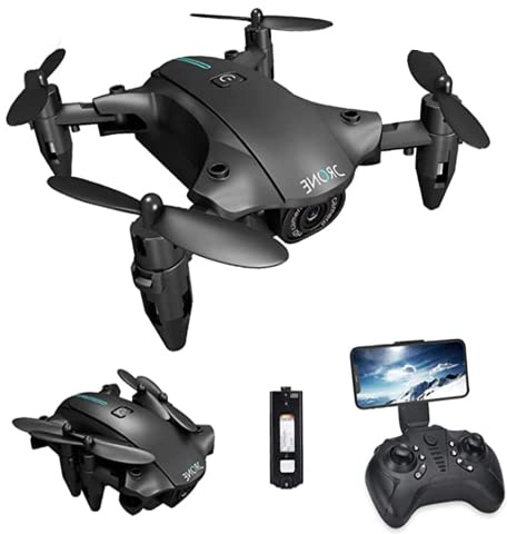 X-Verse Mini Faltbar Ferngesteuerte Drohne mit HD Kamera, Übertragung, 3D Flip, Headless Modus, Steuerung eines faltbaren Quadcopters per Mobiltelefon für Anfänger