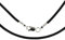 World of Jewellery Black 2mm Leather Cord Necklace with Sterling Silver Clasp Length 14 Inch