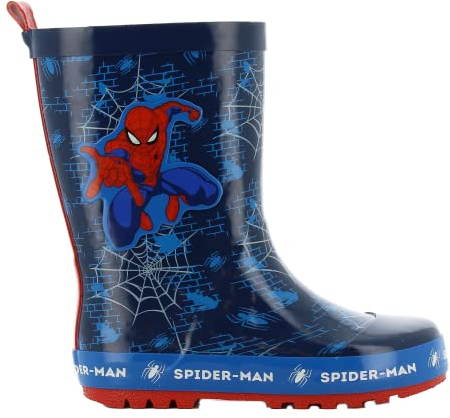 Leomil Spiderman Gummistiefel Gummistiefel Kinder 30, Für nassen Tagen, Blau