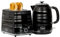 Quest 36099 Harmony Kettle & Toaster Set / 1.7L Rapid Boil Kettle & 2 Slice Toaster/Spout Filter Kettle / 7 Setting Toaster/Sleek Modern Kitchen Essentials Set (Black)