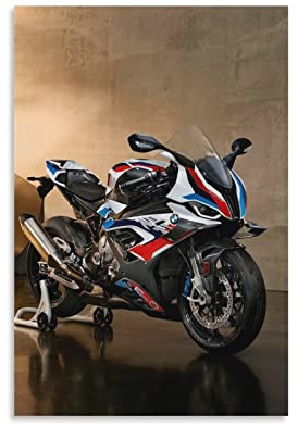 Motorrad-Poster BMW M1000rr Poster Dekorative Malerei Leinwand Wandkunst Wohnzimmer Poster Schlafzimmer Gemälde 50 x 75 cm