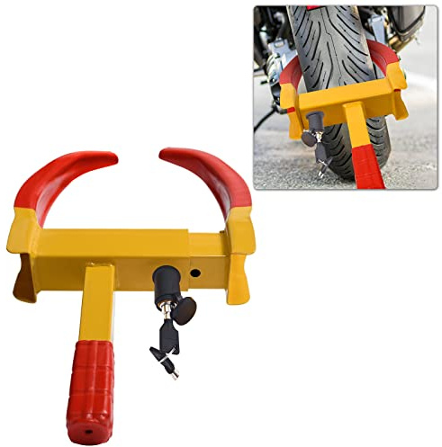 Aufun Wegfahrsperre Universal Radkralle Reifenkralle, Parkkralle Radschloss Diebstahlsicherung für Radklemmen, Radsicherung von Auto, Motorrad, Trucks, mit Kupferkern Sicherheitsschloss