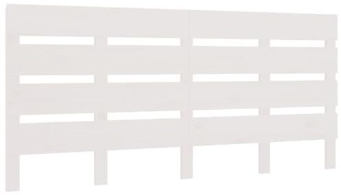vidaXL Kopfteil Betthaupt Bettkopfteil für Doppelbett Bett Holzbett Massivholzbett Schlafzimmerbett Lattendesign Weiß 140x3x80cm Massivholz Kiefer