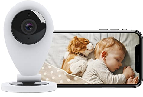 HiKam S5 WLAN Kamera überwachung innen, Überwachungskamera Indoor mit App und Alexa, HD Video, Hundekamera, Bewegungsmelder, Nachtsich (2023 Neu, weiß, Deutsche Support)
