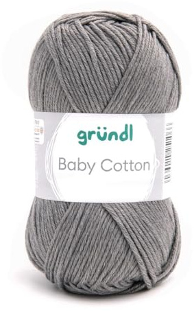 Gründl Baby Cotton, Babywolle, Baumwollgemisch,50 g/140m LL/NS 3-4,Wolle,Strick- und Häkelgarn, (06 schiefer)