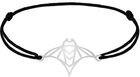 Fauna Bracelet Animal Raie Couleur Or ou Argent avec Chaîne ou Cordon Noir pour Femme, Homme ou Enfant, Résistant et Ajustable Fabriqué en France