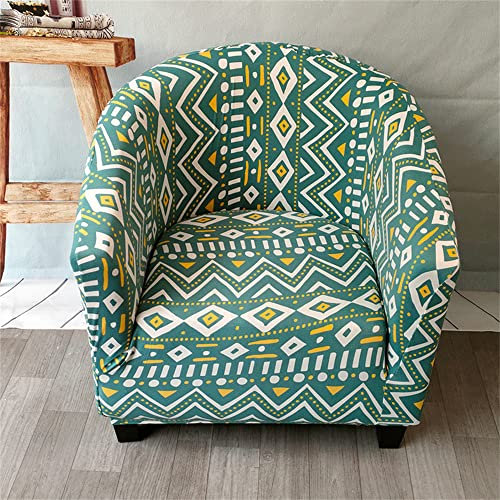 Morbuy Sesselhussen 1 Sitz, Stretch Sesselbezug Universal Sesselschoner Elastisch Sesselüberwurf Sofahusse mit Armlehnen für Clubsessel Loungesessel Cocktailsessel (Türkis Boho)