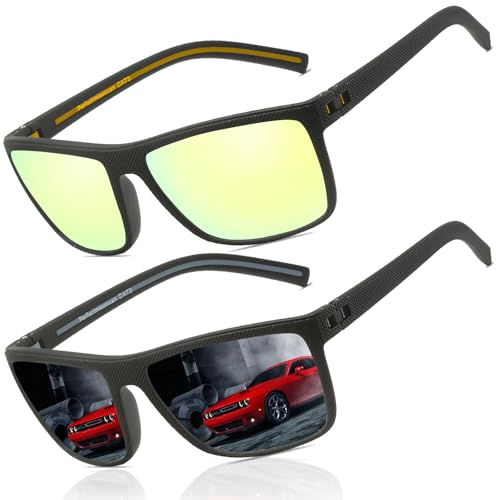 Perfectmiaoxuan Lunettes de Soleil Polarisées pour Homme Femme Classique Lunettes de Conduite Anti-UV objectifs haute définition golf conduite pêche sports de plein air Lunettes