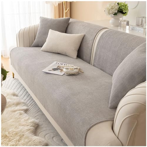 Axroad Mall Sofa-Schonbezug für 1/2/3/4-Sitzer, universal, rutschfest, L-Form, Couchbezug, Mais-Fleece-Stoff, Möbelschutz, Sofabezug für Wohnzimmer (grau, 70 x 120 cm)