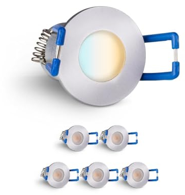 LongLife LED 6er Set Einbaustrahler Mini 3W CCT 2700K-6500K 2700K silber IP65 Dimmbare Strahler für Terrassenüberdachung, Carports, Dachüberständen