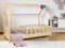 Alije Kinderbett Bett Hausbett Julia mit Rausfallschutz Lattenrost Bettgestell aus Kiefer Holz für Haus Kinder Jungen & Mädchen - Holzbett Baby Kinderzimmer (Naturholz, 120x200)