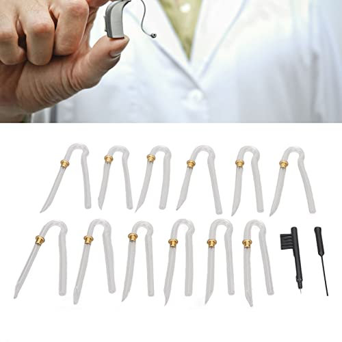 GFRGFH Preformed Earmold Tubes, Professional Flexible BTE Clear Tubing Replacement Hearing Amplifier Tube with Metal Lock