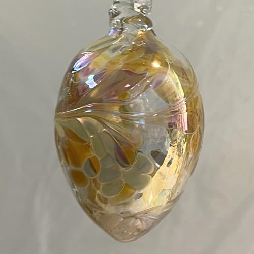 1 Glas Ei zum hängen mundgeblasen Osterei Amber klarzum hängen Osterdekoration Höhe 8,5 cm Durchmesser 4,8 cm