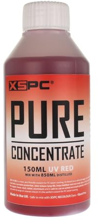 XSPC Pure Destilliertes Konzentrat Kühlmittel, 150 ml, UV-Rot