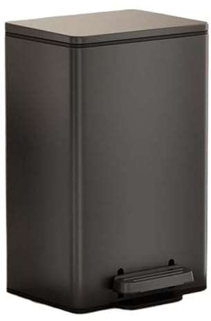 Poubelles de salle Poubelle avec couvercle, poubelle en acier inoxydable avec pédale, poubelle à fermeture douce avec seau intérieur for la maison, le bureau et le commerce Poubelle(Noir,30L)