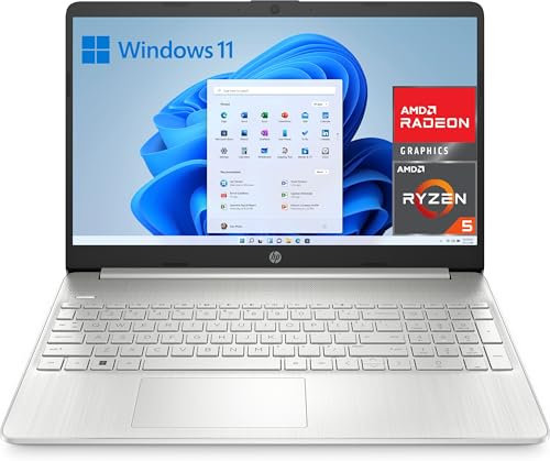 HP 15s-eq2172ns - Ordenador portátil de 15.6 FHD (AMD Ryzen 5 5500U, 16GB RAM, 512 GB SSD, AMD Radeon, Windows 11) Plata - Teclado QWERTY Español