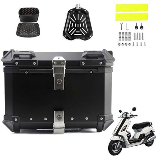 MYJDML Motorrad-Topcase für BMW C400GT C400X C400 GT X Pie Soporte, Haltbar Motorcycle Suitcase Wasserdicht Motorrad Heckkasten Motorrad Tail Box Tragbares Motorrad Heckbox Koffer,55L-Black