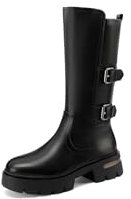 QUEEN HELENA Stivali con Tacco Basso con Zip Laterale Casual Donna X31-74 (Nero, Sistema Taglie Calzature EU, Adulto, Donna, Numero, Media, 40)
