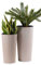 HowHomely 2X Blumentopf Gross mit Pflanzkübel Einsatz | Beige Pflanzkübel Groß aus Kunststoff für Deko Wohnzimmer oder Garten | Set aus 2 Blumenübertopf (30xh57cm & 25xh46)