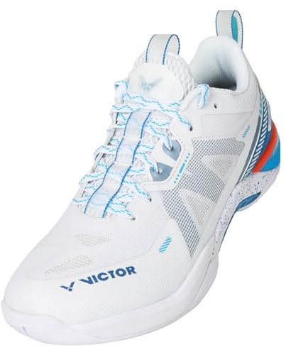 VICTOR S82 III AF Badmintonschuhe - Atmungsaktiv, Herren- und Unisex-Schuhe für Badminton & Squash, Weiß/Blau (Weiß/Blau, EU Schuhgrößensystem, Erwachsene, Herren, Numerisch, M, 40)