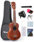MOUNTOCEAN Sopran-Konzert-Ukulele, Premium-Mahagoni-Ukulele mit Gigbag-Gurt, Nylonsaiten-Stimmgerät und Zubehörpaket mit Online-Unterricht für Anfänger, Erwachsene, Kinder, Mahagoni, 53,3 cm