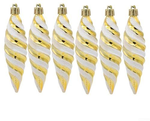 Decorazioni per albero di Natale a spirale, ornamenti creativi da appendere per feste e feste (oro)