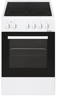 Candy CVE5436FEEW/E Cocina Libre Instalación 50cm, Horno Multifunción 43L con 6 Funciones, Vitrocerámica 4 Zonas, Mandos Independientes 4 para Vitrocerámica y 2 para Horno, Blanco
