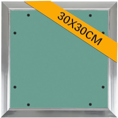 Sorlpv Revisionsklappe 30x30cm, Wartungsöffnung GK-Einlage Gipskarton 10mm, Alu-Rahmen Revisionstür Revision Wartungstür, Wartungsklappe Unsichtbar für Feuchtraumgeeignet, Trockenbau