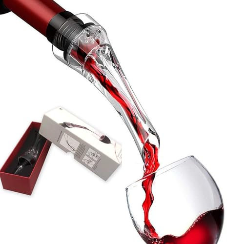 HRLORK Wine Aerator Pourer Reusable Decanter Aeretor Stopper Non-Drip for Liquor Red and White Wine Bottle for Home Barware Included Gift Box