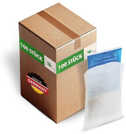 KK 100er Set Vließhüllen für Kühlpacks, 13 x 14 cm, Hüllen für Kalt-Wam-Kompressen zur Behandlung von Schwellungen, Prellungen und Verspannungen, zum Schutz der Haut vor direktem Kontakt