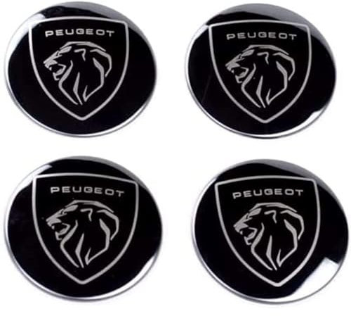 YANGFEIYA 4 Pièces Cache-moyeux Autocollants pour Peugeot 2008 II Active 50MM, Insigne Couvercle de Jante Autocollant Jante Centre D'emblème Accessoires,A
