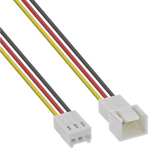 Inline Lüfterkabel Verlängerung 3pol Molex Stecker auf Buchse mit Tachosignalübertragung für PC Lüfter Gehäuse Lüfterkabel, 2m, 33328M