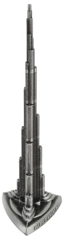 Yctze Burj Khalifa Miniaturmodell, Graue Legierung, Wahrzeichen von Dubai, Ornament, Heimdekoration, 21,6 cm (22 cm)
