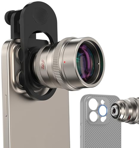 Fotorgear 17mm Threaded 2X Telephoto Lens for iPhone 15/16/17 Pro Max, High Clarity Telephoto Lens Attachment 17mm Threaded Premium Portrait & Wildlife Lens