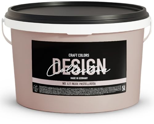 Craft Colors® Peinture murale de qualité supérieure - Mat élégant - Peinture à la craie fabriquée en Allemagne - Collection Design n° 411 - Rose pastel (2,5 Litres)