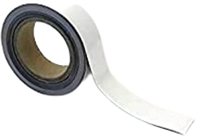 Magnetic Steel Easy-Wipe Tape, Thin & Flexible, Cut to Fit Strip, Magnetic, High Visible Identification. Suitable For All Non-Magnetic Surfaces (White 50mm x 10m)