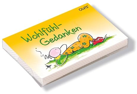 Oups Kärtchenbox: „Wohlfühlgedanken“: 24 illustrierte Lebensweisheiten zum Thema Wohlfühlen.
